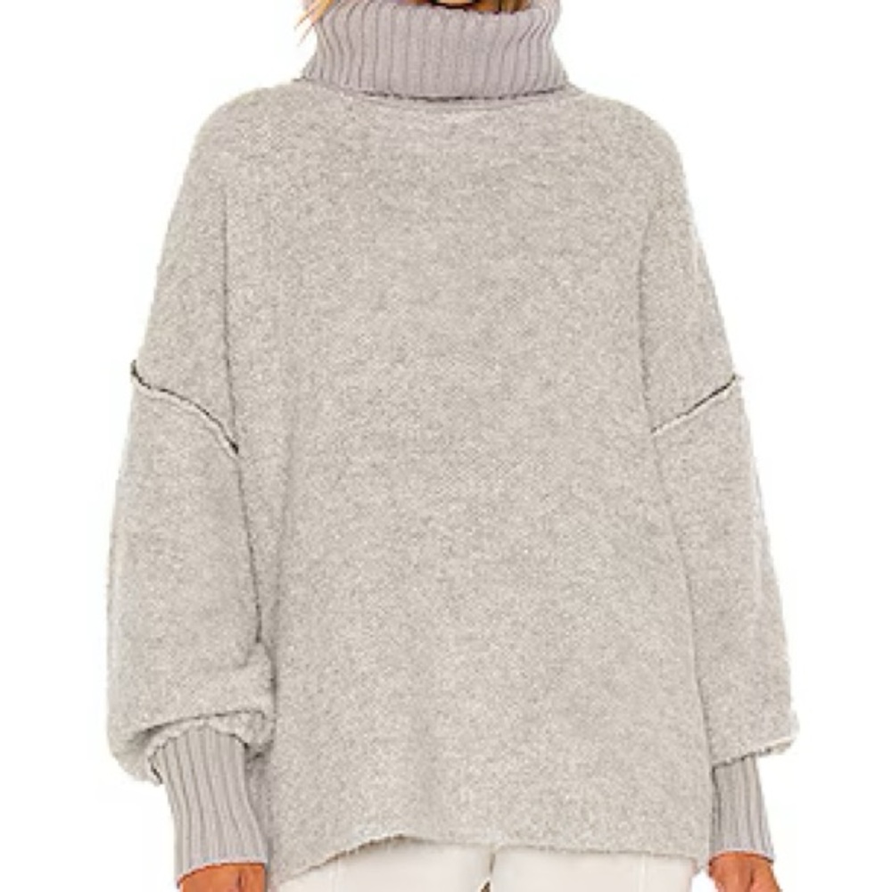Free People Milo Gray Turtleneck Sweater